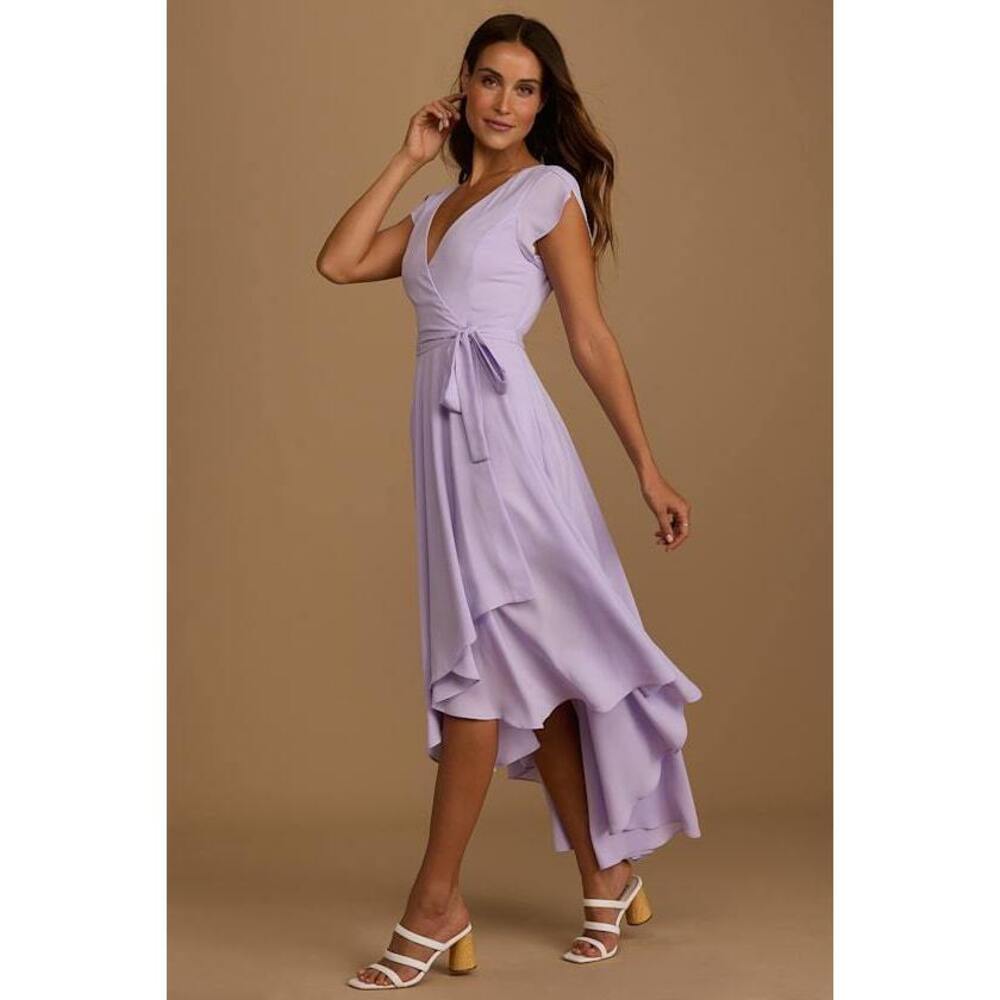 Lulus French Countryside Lavender High-low Dress Purple - Size M